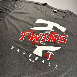 Minnesota Twins Baseball Majestic Gray Athletic T Shirt‎ Men's Size Large